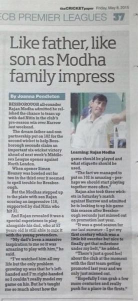 Like father, like son as Modha family impress
